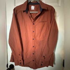 Men’s JB Holt Burnt Orange polka dot standard Button-down Shirt